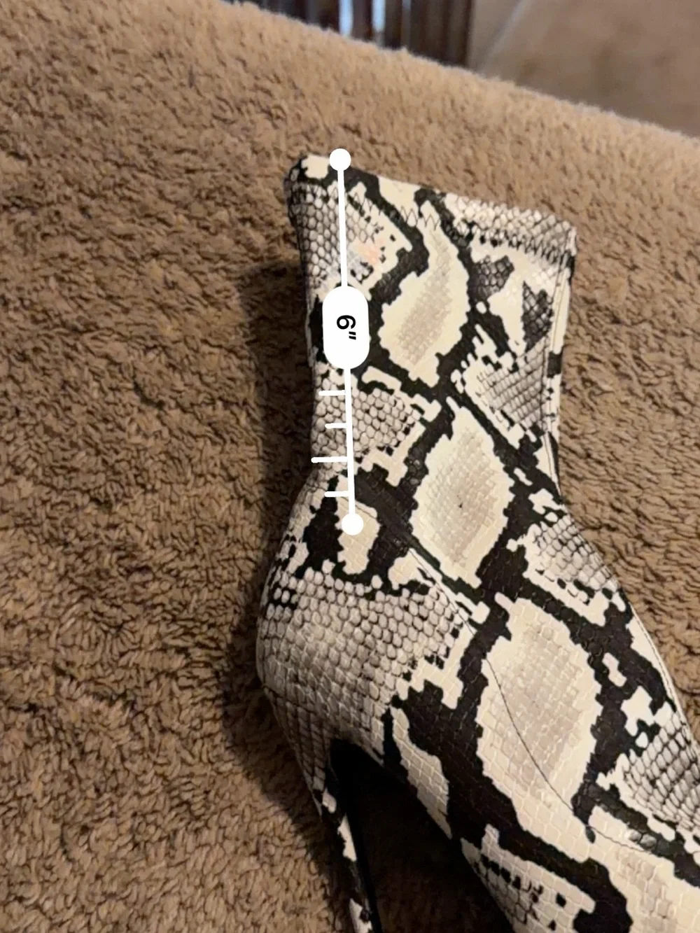 Python-Print Pointed Stiletto Ankle Boots - Black & White